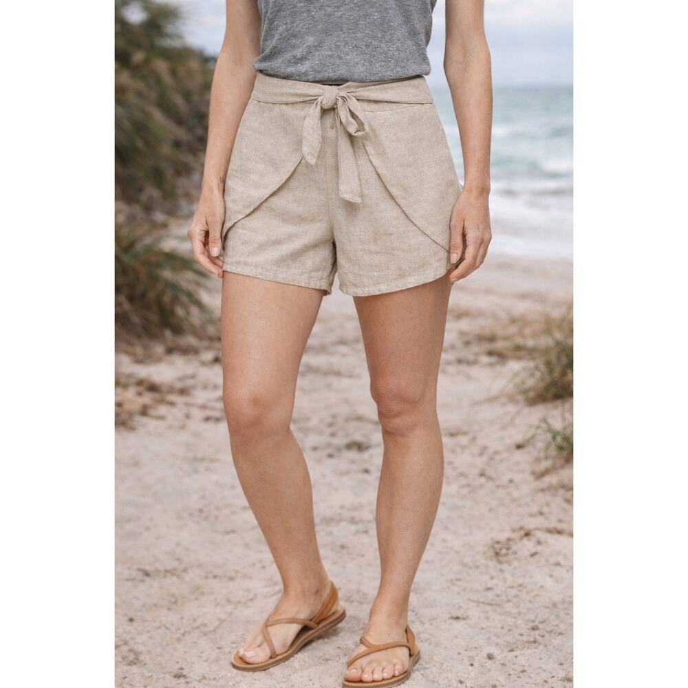 Patagonia Garden Island Short XS Beige Linen Hemp Tie Waist Coastal Summer Beach
